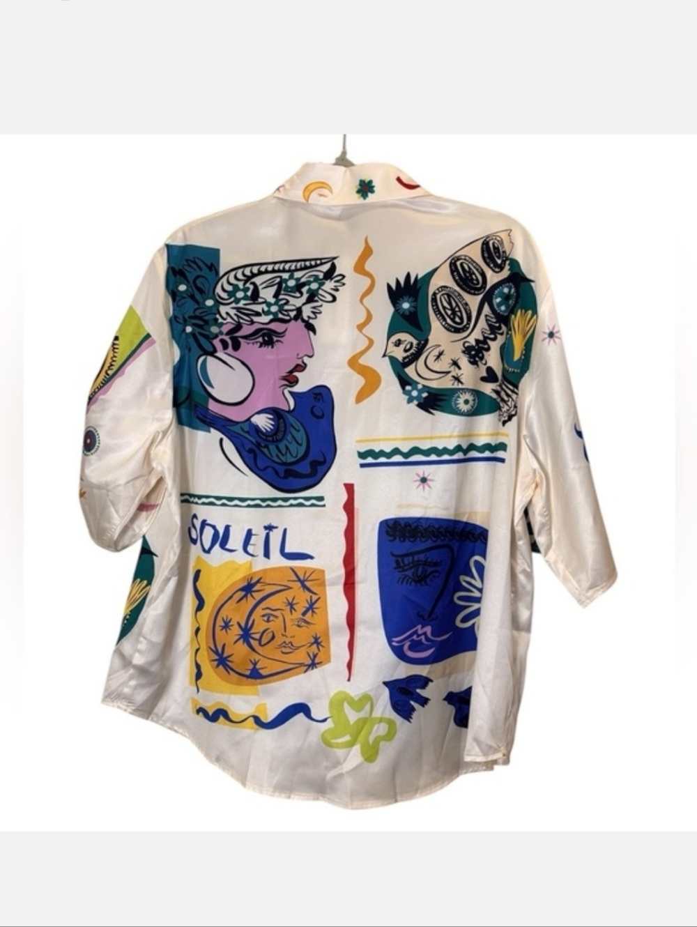 Commense  Resortwear Lounge Pants & Top Set  White Multi Nwt Size L - Picture 6 of 13